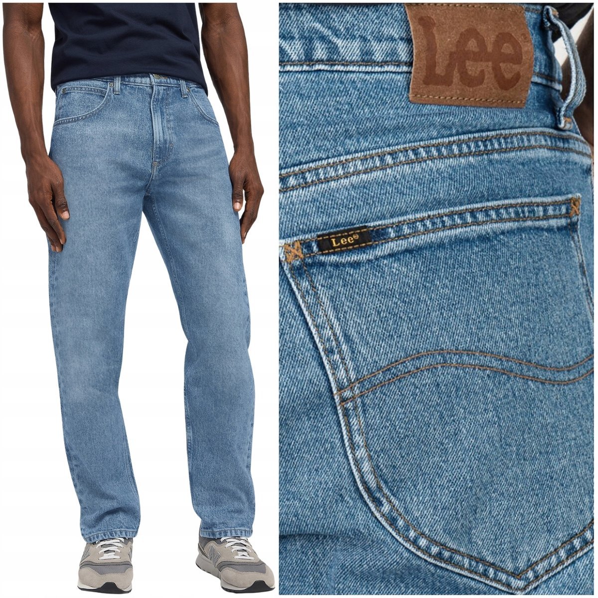Lee OSCAR RELAXED TAPERED Downtown luźne zwężane spodnie jeansowe W30 L32