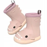 Buty dla dziewczynek - KALOSZE DZIECIĘCE REKINY SHARK-i GUMOWE BUTY 29-30 RÓŻOWE - miniaturka - grafika 1