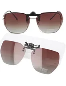 Akcesoria do okularów - Brązowe nakładki przeciwsłoneczne z polaryzacją na okulary korekcyjne NA-213 - miniaturka - grafika 1