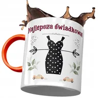 Kubki - Kubek Pomarańczowy Dla Świadkowej Druhny Prezent z Nadrukiem ze Zdjęciem + Opakowanie na prezent (wzór 03) - miniaturka - grafika 1