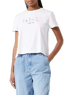 Koszulki i topy damskie - Sisley T-shirt damski, White 101, L - grafika 1