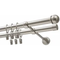 Karnisze - Karnisz DECASTYL Fi podwójny z kółkami 320 cm Chrom Satyna - miniaturka - grafika 1