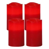 Świece - Zestaw 4x świeca LED woskowa MAY czerwona 12,5cm - miniaturka - grafika 1