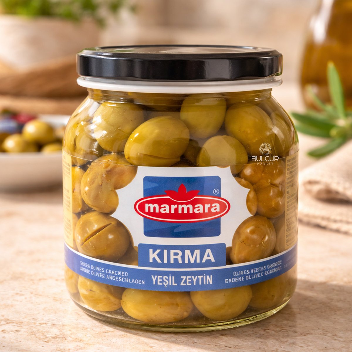 Tureckie Zielone Oliwki Marmara Kirma 650g – Rozmiar XL