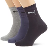 Skarpetki damskie - PUMA Skarpety męskie (3 sztuki), Navy/Grey/Nightshadow Blue, 46 EU - miniaturka - grafika 1