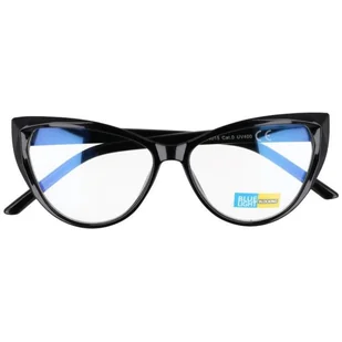 Okulary kocie do komputera damskie z filtrem BLUE Light zerówki 2591 - Okulary korekcyjne, oprawki, szkła - miniaturka - grafika 1