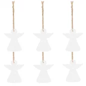 Bombki - Ozdoba choinkowa drewniana 7cm aniołki świąteczna zawieszka zestaw 6 szt. - miniaturka - grafika 1
