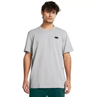 Koszulki sportowe męskie - Męski t-shirt z nadrukiem Under Armour UA Hw Lc Patch SS - szary - UNDER ARMOUR - miniaturka - grafika 1