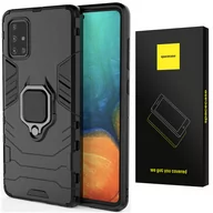 Etui i futerały do telefonów - Etui Pancerne Spacecase X-Ring Uchwyt Magnetyczny Uchwyt Ring Case Obudowa Plecki Galaxy A71 Czarny - miniaturka - grafika 1