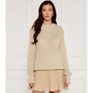 BOSS Sweter | Oversize fit | z dodatkiem wełny - Swetry damskie - miniaturka - grafika 1