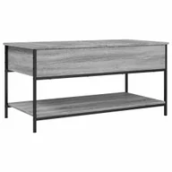 Ławy i stoliki kawowe - vidaXL Stolik kawowy szary Sonoma 100x50x50 cm materiał drewnopochodny i metal - miniaturka - grafika 1