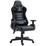 Fotele gamingowe - Cobra Rebel CR206 Gamingowy do 130kg Skóra ECO Czarny - miniaturka - grafika 1