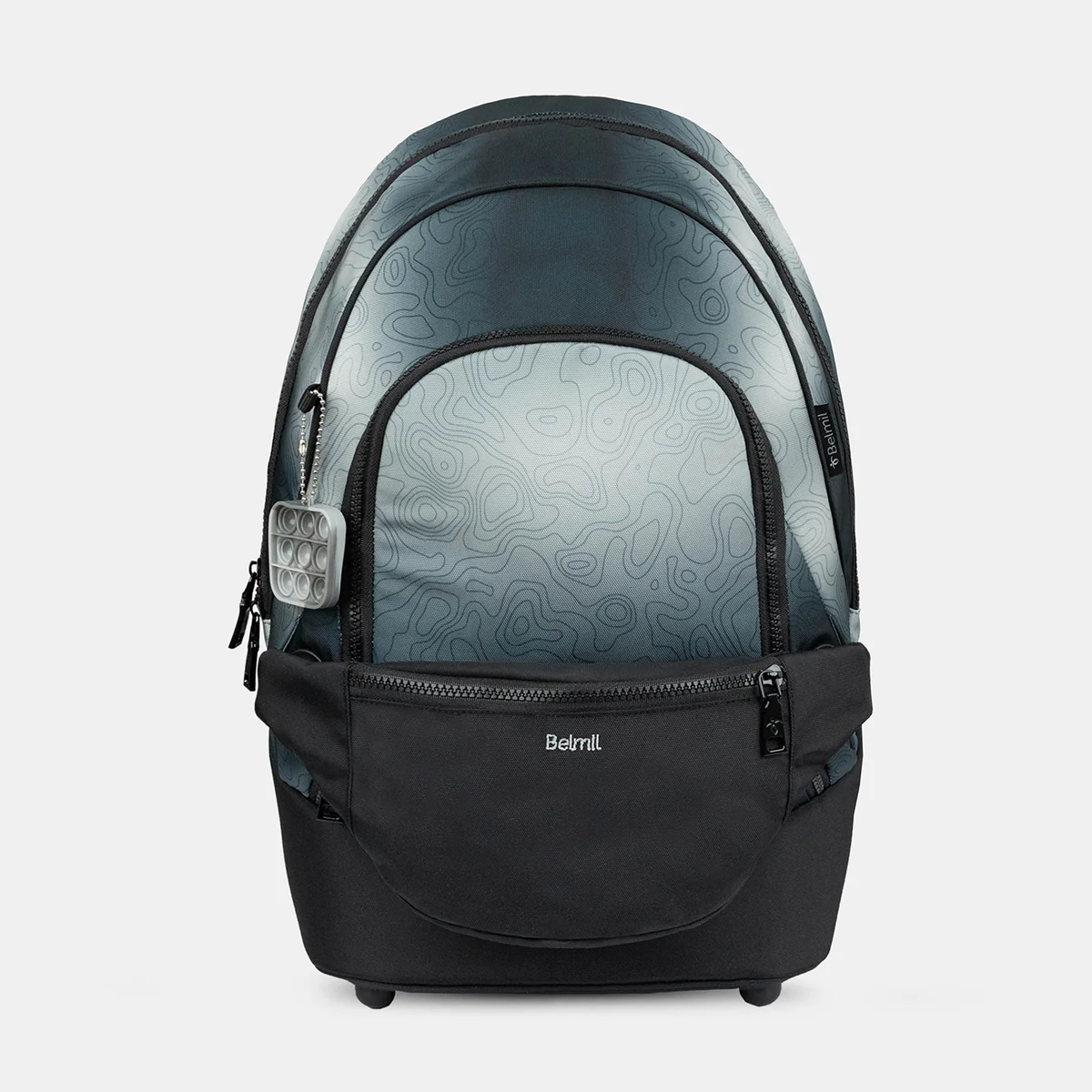 Plecak szkolny Premium Backpack & Fanny Pack Black Grey, 2-częściowy