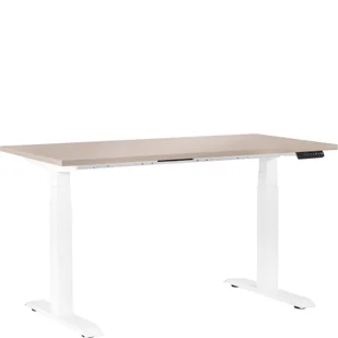 Biurko Regulowane Elektrycznie Fighter Single Desk Biały / Beż Unique - Biurka - miniaturka - grafika 1