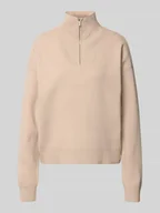Swetry damskie - Sweter o kroju regular fit z zapinanym kołnierzem model ‘OREE’ - miniaturka - grafika 1