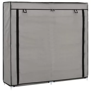 vidaXL Szafka na buty z osłoną, szara, 115x28x110 cm, tkanina - Szafki na buty - miniaturka - grafika 1