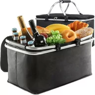 Kosze wiklinowe - KOSZ PIKNIKOWY TERMICZNY SKŁADANY KOSZYK NA ZAKUPY - miniaturka - grafika 1