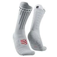 Skarpetki kolarskie - COMPRESSPORT Skarpetki rowerowe AERO SOCKS white/fluo red - miniaturka - grafika 1
