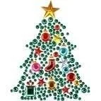 Zeszyty szkolne - Kryształki samoprzylepne choinka 85x110mm - miniaturka - grafika 1