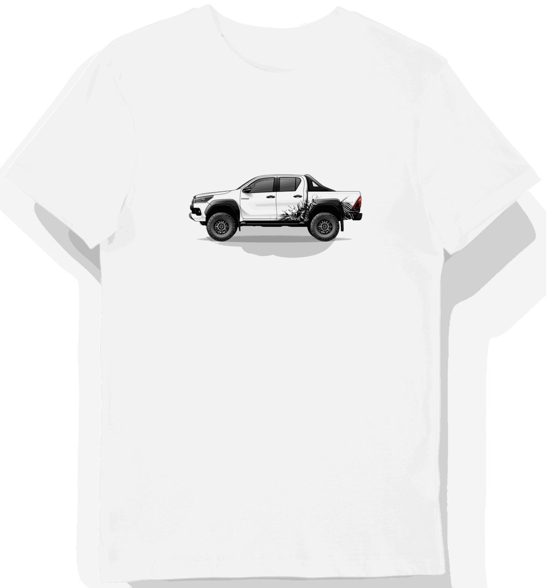 Koszulka męska biała z motywem eleganckiego samochodu S
