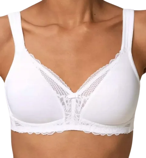 Biustonosz miękki bez fiszbin biały Triumph Modern Lace+Cotton N r. 80E