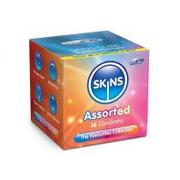 Prezerwatywy - Skins Assorted Condoms cienkie i prążkowane prezerwatywy 16 szt. - miniaturka - grafika 1