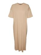 Sukienki - VERO MODA Damska sukienka VMMOLLY SS oversize Calf Dress NOOS, Irish Cream, XL, Irish Cream, XL - miniaturka - grafika 1