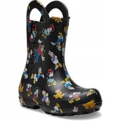 Buty dla dziewczynek - Crocs Dziecięce Lekkie Kalosze Gumowce Handlle Mickey Friends Boot 27-28 - miniaturka - grafika 1