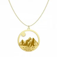 Naszyjniki - Pozłacany Naszyjnik GÓRY GRAWER GRATIS DEDYKACJA - miniaturka - grafika 1