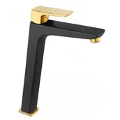 Baterie umywalkowe - FERRO BVI2LVLBLG VITTO VL bateria umywalkowa nablatowa, czarno / złota - miniaturka - grafika 1