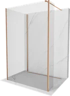 Ścianki i drzwi prysznicowe - Mexen Kioto ścianka prysznicowa Walk-in 130 x 80 x 30 cm, transparent, miedź szczotkowana - 800-130-080-221-65-00-030 - miniaturka - grafika 1