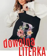 Torby i wózki na zakupy - Torba z pierwszą literką imienia KOLOROWE KWIATY - miniaturka - grafika 1