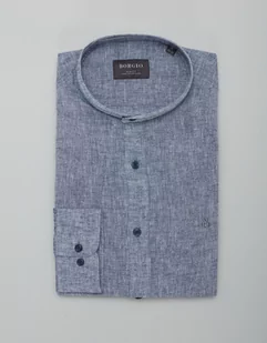 koszula lentini 00389 długi rękaw granatowy slim fit - Koszule męskie - miniaturka - grafika 1