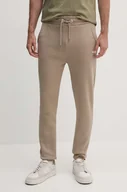 Spodnie męskie - Alpha Industries spodnie dresowe kolor beżowy gładkie - miniaturka - grafika 1