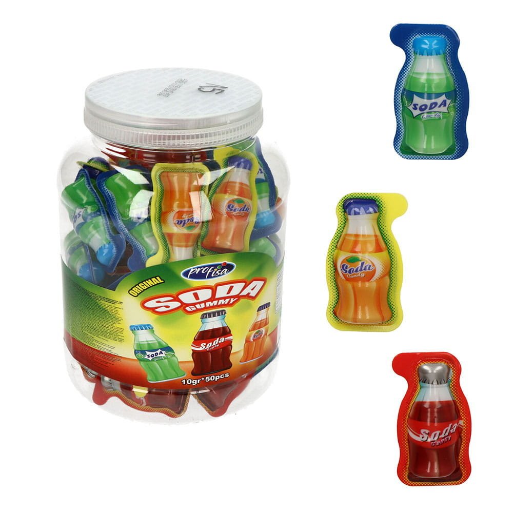 SODA GUMMY ŻELKI BUTELKI NAPOJE (10G) 50SZT