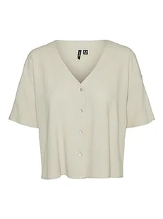 VERO MODA Women's VMJESMILO 2/4 koszulka WVN GA NOOS bluzka, srebrna podszewka, L, Silver Lining, L - Bluzki damskie - miniaturka - grafika 1