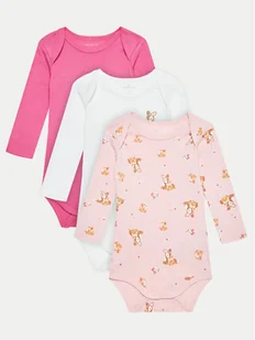 NAME IT Komplet 3 par body dziecięcych 13232731 Różowy - Body dla niemowląt - miniaturka - grafika 1