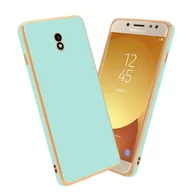 Etui i futerały do telefonów - Pokrowiec Do Samsung Galaxy J5 2017 Etui w Glossy Miętowa Zielona - Złoto TPU Silikonowe Obudowa Case Cover Cadorabo - miniaturka - grafika 1