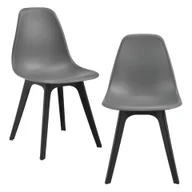 Krzesła - [en.casa] 2x Design Chairs Szaro-czarne krzesło do jadalni z tworzywa sztucznego w stylu skandynawskim - miniaturka - grafika 1
