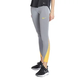 Nike damskie spodnie sportowe W Nk Fast Tight Runway szary Particle Grey/(Laser Orange) L - Spodnie damskie - miniaturka - grafika 1