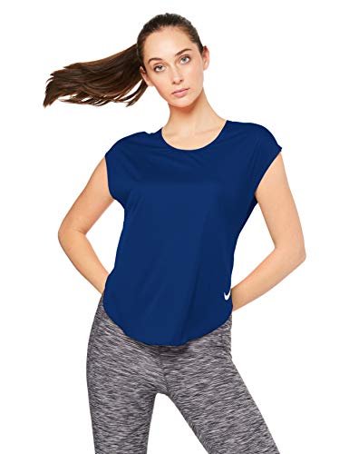 Nike Damska koszulka W Nk City Sleek Top Ss Blue Void/Reflective Silver S