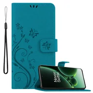Etui i futerały do telefonów - Pokrowiec Cadorabo dla OnePlus Nord 3 5G w kolorze FLORAL BLUE Pokrowiec ochronny w kwiatowy wzór z zapięciem magnetycznym, funkcją podstawki i kieszeniami na karty Flip Case Flower Cover Etui Handy Klapp Hülle Book Tasche - miniaturka - grafika 1