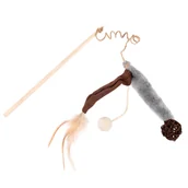 Zabawki dla kotów - TIAKI, wędka z pluszem i piórkami dla kota - 1 szt. - miniaturka - grafika 1