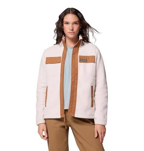 Columbia Damska kurtka polarowa Juniper Peak z zamkiem błyskawicznym na całej długości, Dark Stone, Camel Brown, XXS