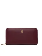Portfele - Tommy Hilfiger Duży Portfel Damski Th Icon Lrg Za AW0AW17744 Bordowy - miniaturka - grafika 1