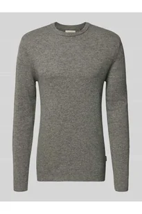 Sweter z dzianiny z prążkowanymi wykończeniami model BRANKO - Blend - Swetry męskie - miniaturka - grafika 1