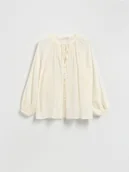 Bluzki damskie - Reserved - Bluzka z wiskozą - złamana biel - miniaturka - grafika 1