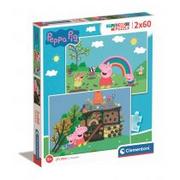Puzzle - Puzzle 2x60 el. Super Kolor Peppa Pig Clementoni - miniaturka - grafika 1