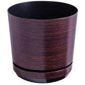 Donice - 26 cm wzór DESKA * Doniczka z podstawką * z drenażem * efekt deski * imitacja drewna wenge panelu * drewniany deseń * klasyczna * styl naturalny * d.. - miniaturka - grafika 1