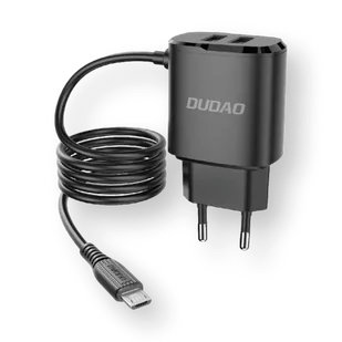 ST Ładowarka sieciowa Dudao 12 W - 2x USB + kabel Micro USB - Ładowarki do telefonów - miniaturka - grafika 1